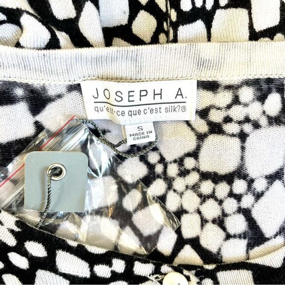NWT Joseph A. Cardigan Size Small Black White - Picture 5 of 6